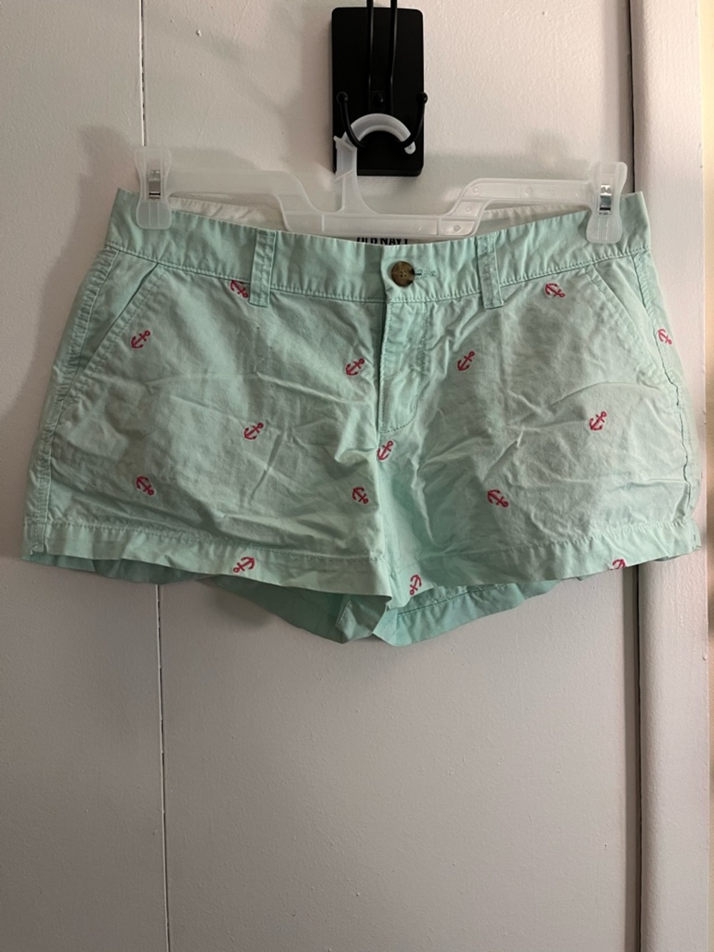 Old Navy Mint Green Anchor-Embroidered Shorts